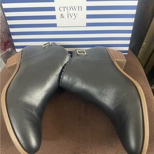 crown & ivy black Kaylen booties - size 8 1/2